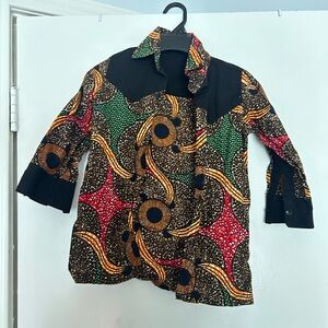 Colorful Ankara Button Down Shirt